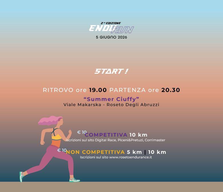 A Roseto degli Abruzzi (TE) appuntamento il 5 giugno con la "Roseto Endu Run" sui 10 km