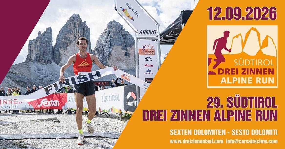 La Südtirol Drei Zinnen Alpine Run torna il 12 settembre ammirando il panorama delle Tre Cime di Lavaredo