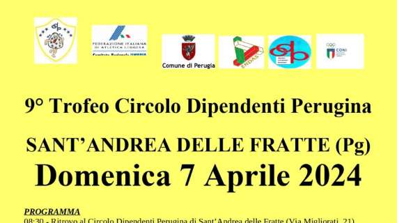 Stamattina a Perugia si corrono la "ChocoRun" e le giovanili del "Trofeo Circolo Dipendenti Perugina"