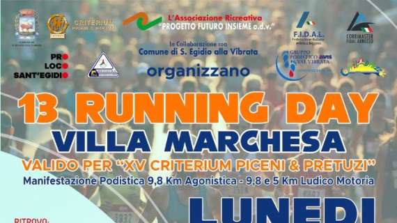 La Pasquetta nel segno del Running Day a Villa Marchesa di Sant’Egidio alla Vibrata (TE) per Corrilabruzzo
