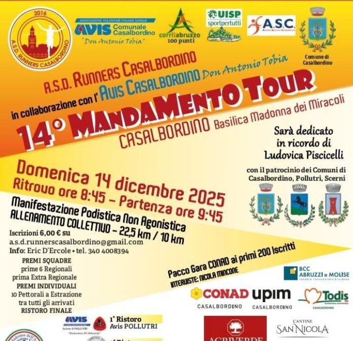 E' la domenica del Mandamento Tour. l'iniziativa del Runners Casalbordino inb memoria di Ludovica Pauselli