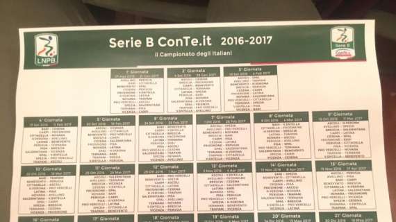 SERIE B: ecco il calendario completo della stagione 2016/2017
