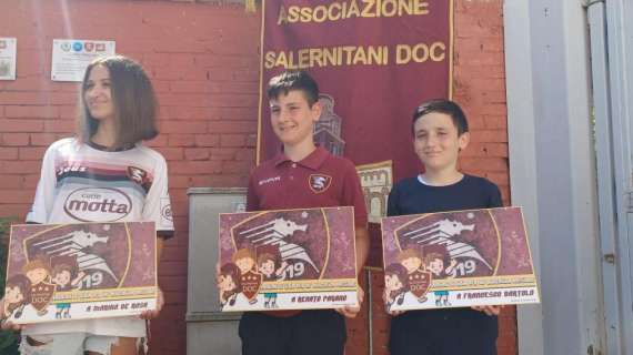 Lacrime di gioia, premiati tre giovanissimi tifosi della Salernitana