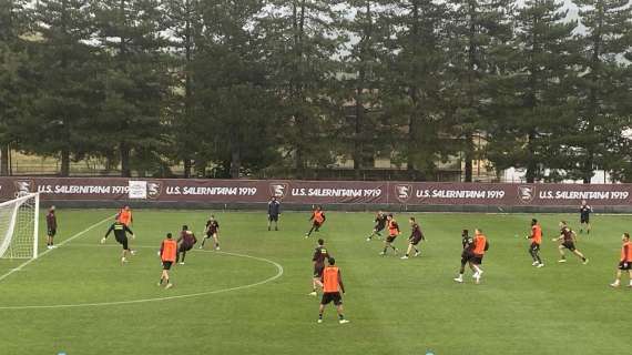 Salernitana, nel pomeriggio allenamento "bagnato"