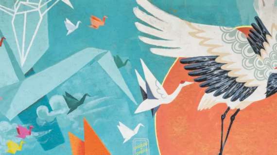 80 anni da Hiroshima: un grande Peace Banner da colorare davanti a Millerntor