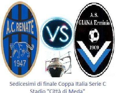 Sedicesimi Coppa Italia Serie C, Renate-Giana Erminio mercoledì 22 novembre alle ore 14:30