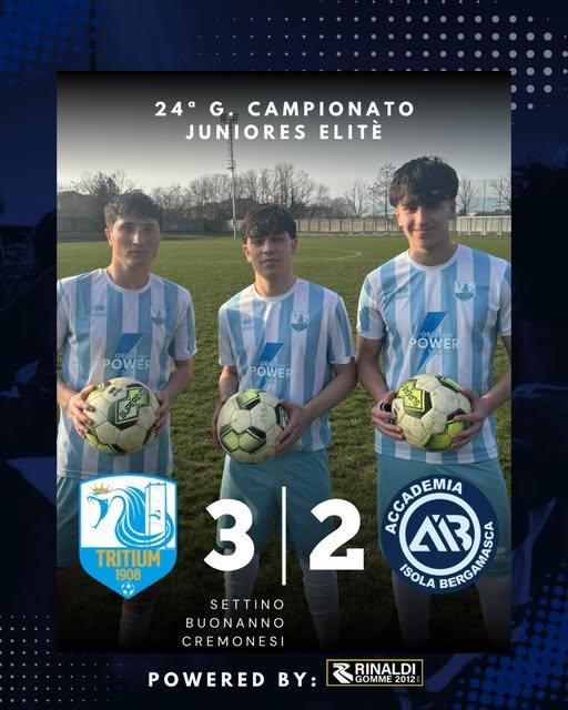 Juniores Tritium, seconda vittoria consecutiva con l'Accademia Isola Bergamasca