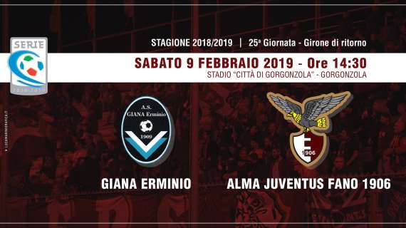 Giana Erminio-Alma Juventus Fano, le formazioni ufficiali 