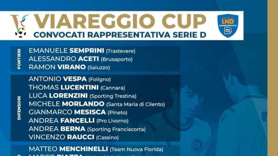 Comincia il Torneo di Viareggio, la Serie D si ferma per una giornata