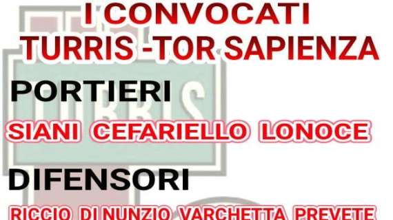 I convocati di Turris-Tor Sapienza