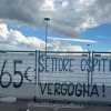 Inter, lo striscione fuori dal settore ospiti: “65€, vergogna”