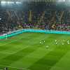 Udinese-Napoli, bianconeri sotto la Curva Nord prima del fischio d'inizio