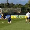 Italia, lavoro individuale per Nicolò Cambiaghi nel corso dell'allenamento
