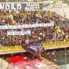 Lo striscione della Curva del Foggia per Pizzul: "Quando il calcio era della gente tu lo raccontavi. Ciao Bruno"