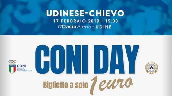 In occasione di Udinese-Chievo torna il "Coni Day FVG"