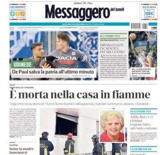 Messaggero Veneto: "Udinese, De Paul salva la patria allo scadere"