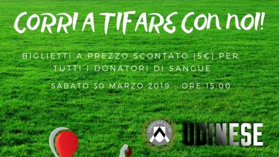 Corri a tifare con noi! Si rinnova la collaborazione tra Udinese e le associazioni dei donatori di sangue regionali