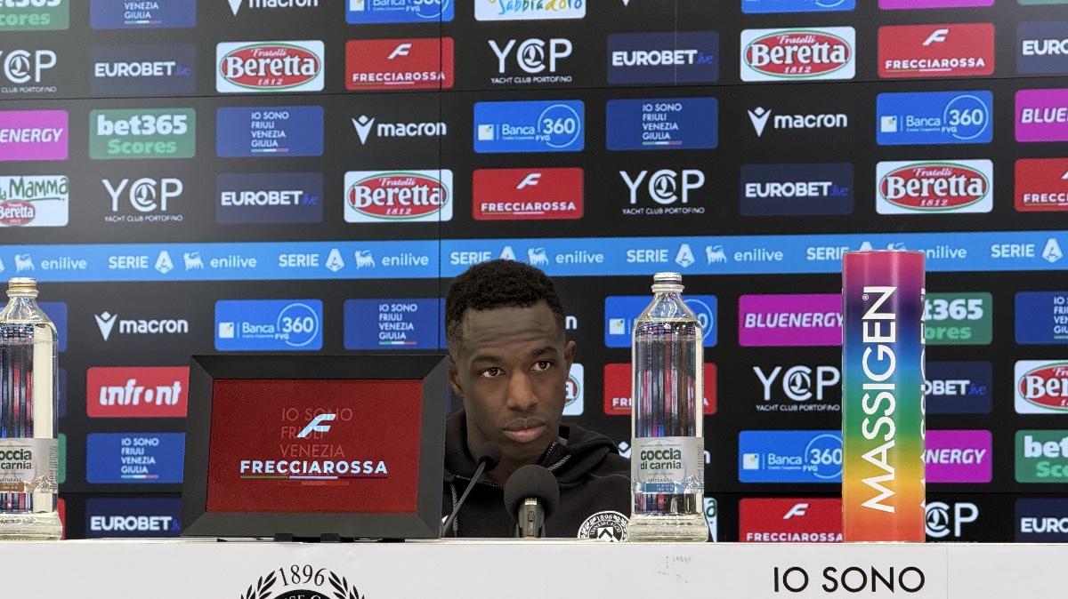 Udinese, Kamara in conferenza stampa: "Il lavoro di due anni sta pagando"