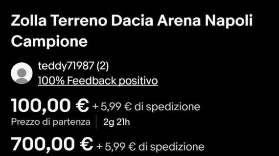 Scudetto Napoli, in vendita su Internet le zolle della Dacia Arena