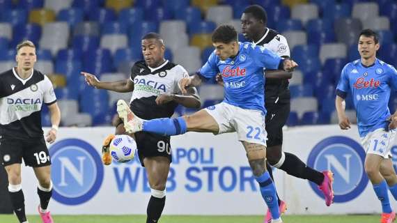 Napoli-Udinese, LE IMPRESSIONI A FINE PRIMO TEMPO: solita partenza timorosa, poi Okaka la riapre