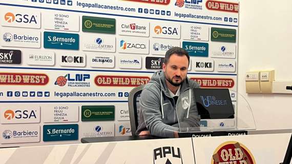 Apu Udine, Vertemati: "Estremamente dispiaciuti per i tifosi ma è come se giocassimo a calcio senza portiere"