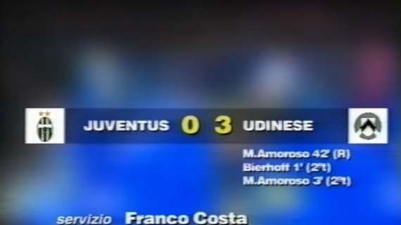 13 aprile 1997 Juventus-Udinese 0-3: l'impresa dei bianconeri di Zac. Doppietta di Marcio e gol di Bierhoff