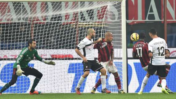 Serie A, il posticipo. Disastro Zapata, niente da fare per il Milan: a San Siro passa il Palermo 2-0