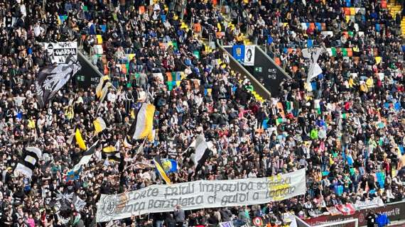 Striscione e festa prepartita per la Festa della Patria del Friuli