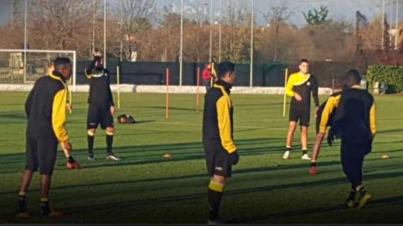  Allenamento in vista della gara con l'Atalanta. Ultimo allenamento domani mattina.