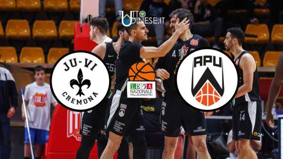 DIRETTA Serie A2 JuVi Cremona-Apu Udine 68-79: RISULTATO FINALE