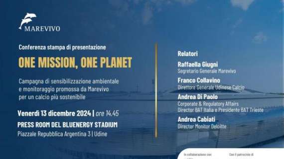 "One Mission, One Planet", domani la presentazione della campagna