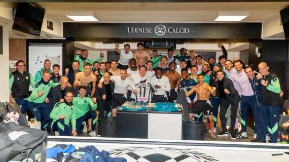 Udinese, con l'Empoli arriva la seconda vittoria di fila in casa: scatta la festa nello spogliatoio