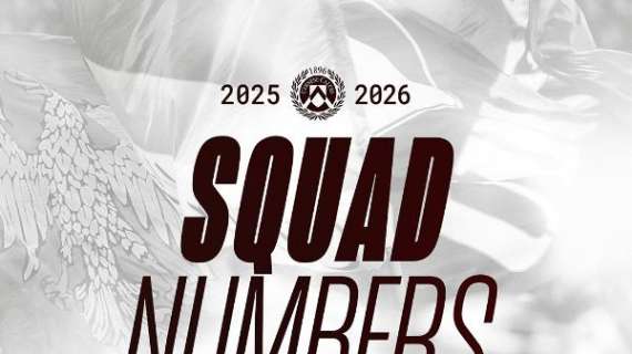 Udinese, i numeri di maglia per la stagione 2025/2026