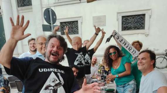 Il noto comico Lillo in visita all'Udinese Club di Milano: la foto