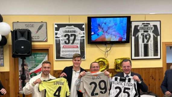 Lovric, Bijol e Collavino presenti per i festeggiamenti del 25esimo anniversario dell'Udinese Club "Blanc&Neri"