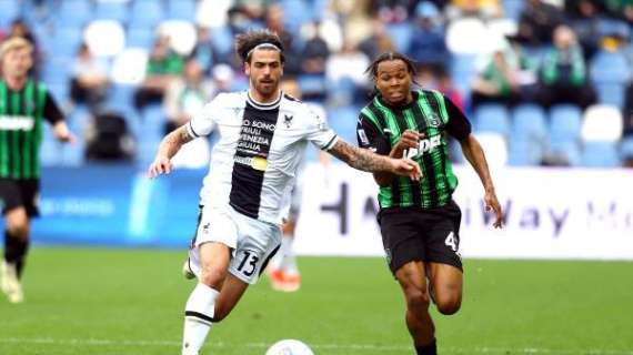 Udinese-Sassuolo 1-1, il tabellino del match