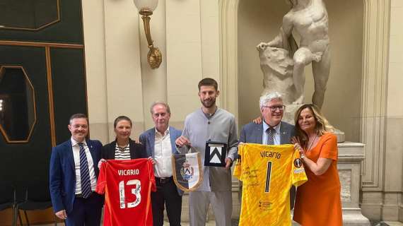 Vicario ricevuto dal Comune di Udine: "Giocarmi la Supercoppa qua mi lascia a bocca aperta"