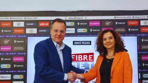 Udinese, Fibre Net diventa nuovo partner fino al 2025