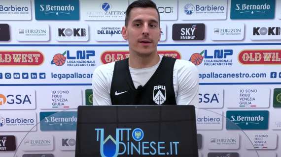 Apu Udine, Alibegovic: "Curiosi di vedere come fosse Trapani, la stagione è ancora lunga"