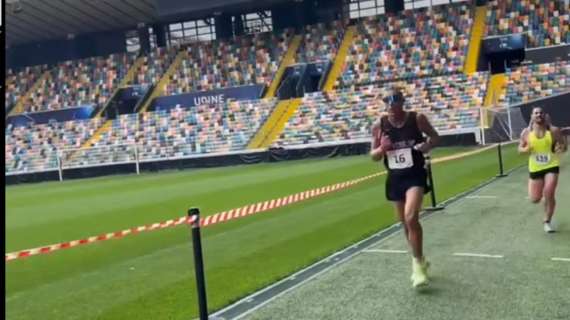 Lo stadio dell'Udinese utilizzato come percorso della Maratona 