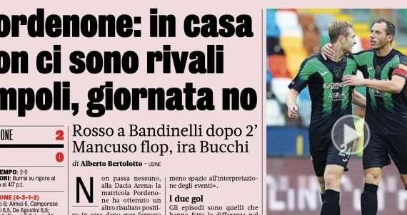 Gazzetta dello sport: "Pordenone, al Friuli non ci sono rivali"