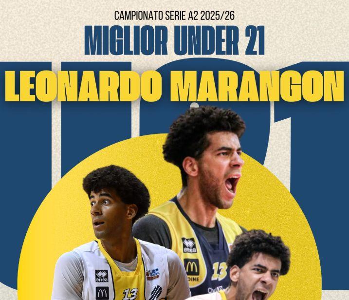UEB Cividale, Marangon eletto Miglior Under 21 della A2
