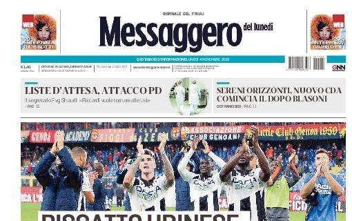 Messaggero Veneto: "Riscatto Udinese, colpo a Marassi"