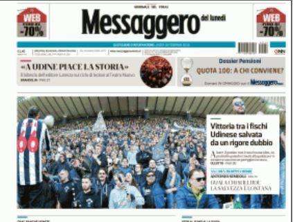 Il Messaggero Veneto sull'Udinese: "Vittoria tra i fischi"
