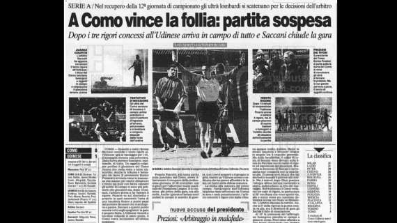 Como-Udinese, l'ultima volta al Sinigaglia: quando in campo volò di tutto