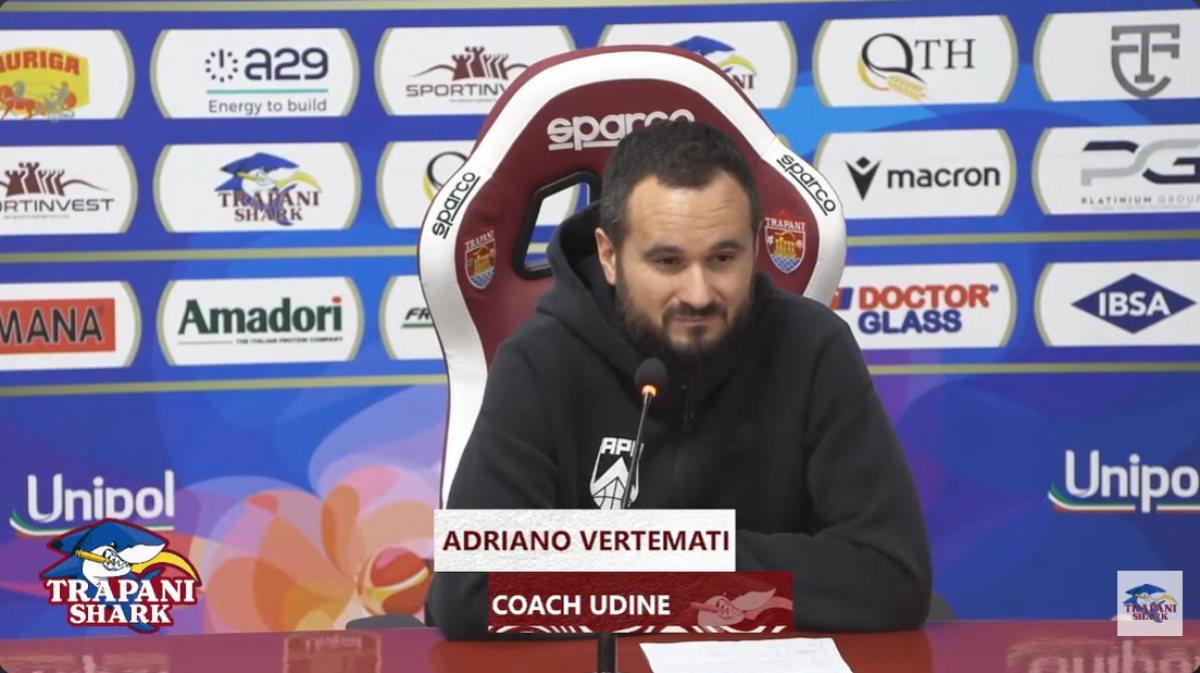 Trapani Shark-APU Udine 91-73, Vertemati: "Più colpevoli in attacco che in difesa"