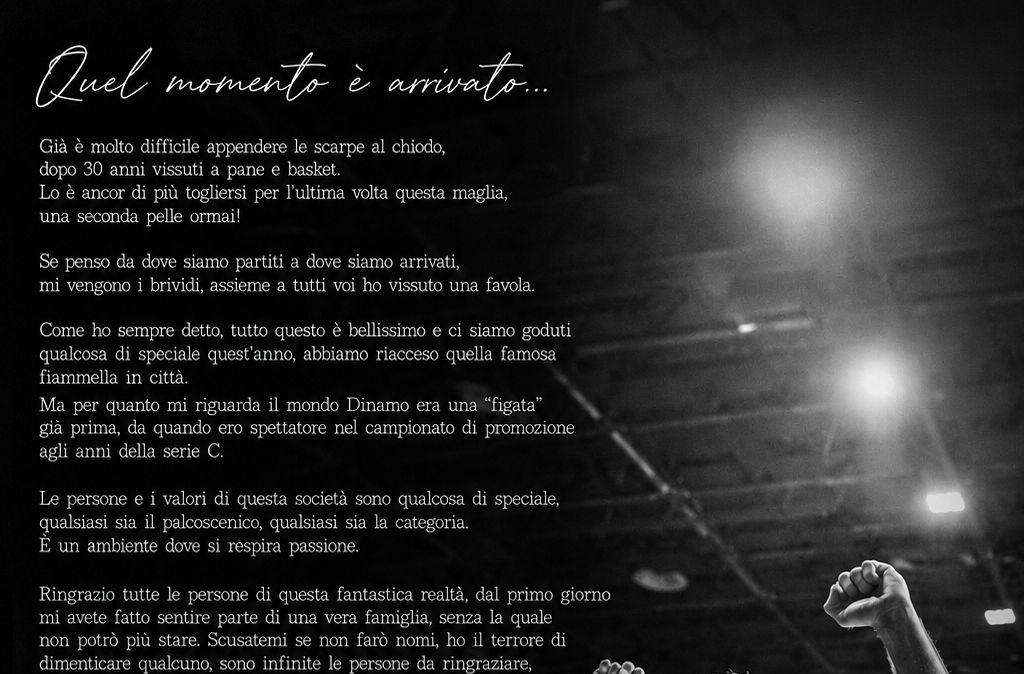 Dinamo Gorizia, il saluto di Capitano Colli: "Spero di essere riuscito a restituire tutto quello che mi avete dato"