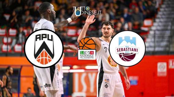 LIVE SERIE A2, Apu Udine-Real Sebastiani Rieti (85-81): finita, i bianconeri vincono la battaglia