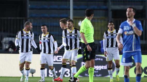 Udinese-Empoli, i precedenti: friulani in vantaggio, ma occhio ai pareggi
