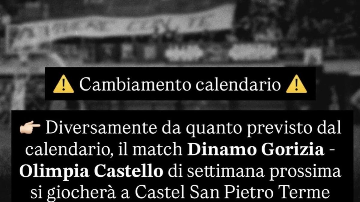 Dinamo Gorizia, variazione nel calendario: la prossima giornata si giocherà fuori casa